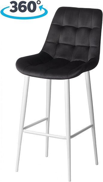 Комплект барных поворотных стульев Эйден, черный H75/белый, 3 шт. - Вид 1