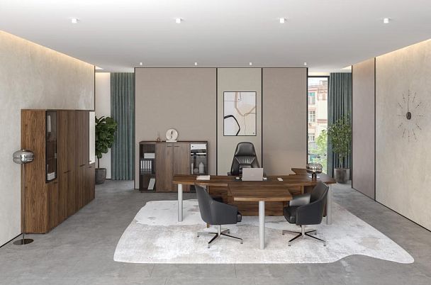 Стол переговорный большой Wing 3000х1300х750 / цвет: дуб модена, опоры ЛДСП - Вид 2