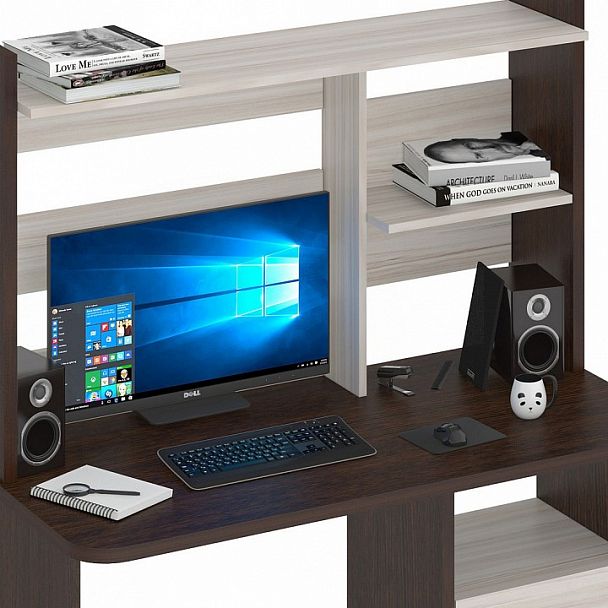 Стол компьютерный Домино Lite СКЛ-Прям120Р+НКЛ-120 Венге/Карамель - Вид 4