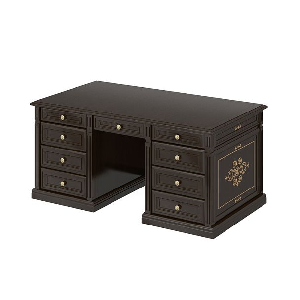 Стол руководителя "Версаль люкс"  ПК-ВРЛ-СТ175Х90И3/ДП-В1-974 темный орех - Вид 1