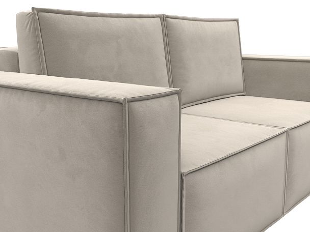 Диван прямой Куба мини Микровельвет бежевый - Вид 4