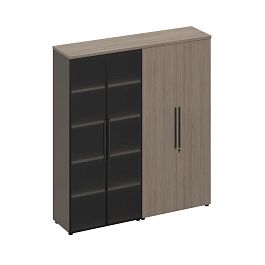 Шкаф для документов (стекло-одежда) U.RUS РС 317 ДЧ/ЛС дуб виченца/лава серая - Фото предпросмотра