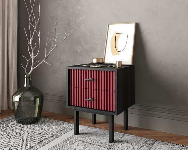 Тумбочка с двумя ящиками Emerson арт EM16/red/L - Вид 3