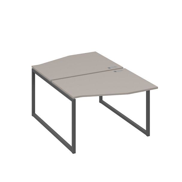 Рабочая станция каркас QUATTRO (2х120) столы Техно A4 А4 Б4 189 БП мокко премиум / металлокаркас антрацит - Вид 1