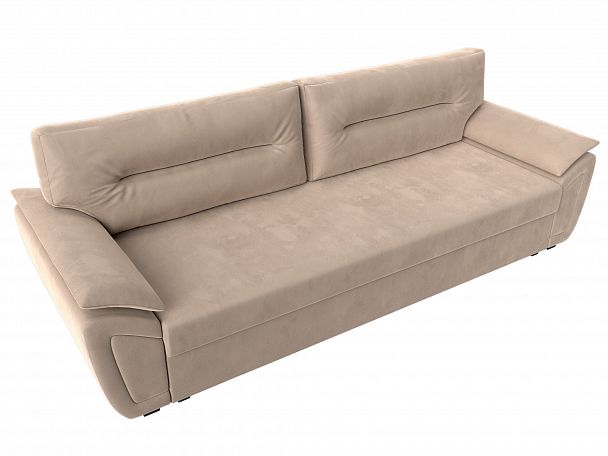 Прямой диван Нэстор Лайт (полностью велюр бежевый) - Вид 5