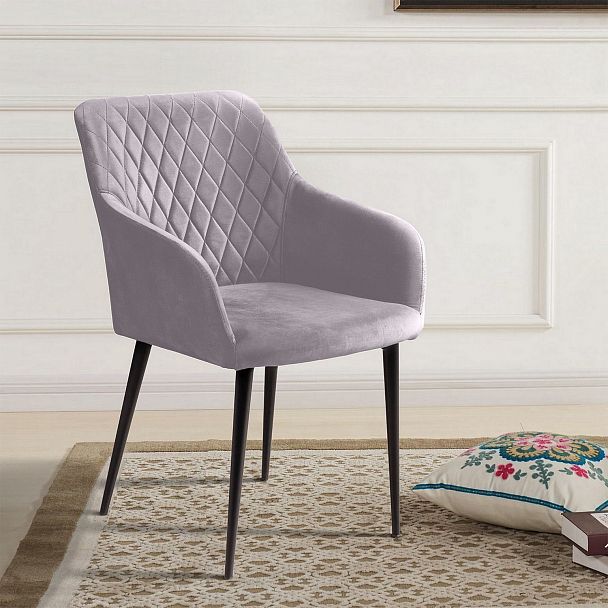 Стул с подлокотниками Robert, бархат светло-серый 26 - Вид 14