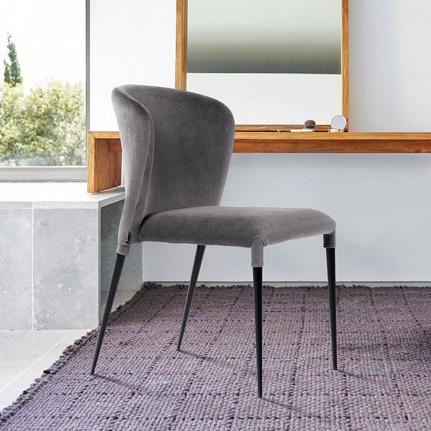 Стул Albert (Альберт), бархат серый 27, стопируемый - Вид 7