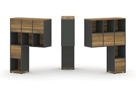 Concept Надставка высокая CN.DNV-005 Сандал Янтарный/Антрацит/Металл Антрацит 1099*350*1486 - Фото предпросмотра