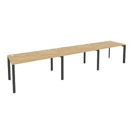 Onix Рабочая станция на П-образном м/к O.MP-RS-3.3.8 Тиквуд светлый/Антрацит металл 4140*800*750 - Фото предпросмотра