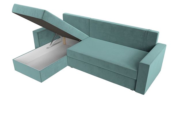 Угловой диван Траумберг Лайт левый (полностью Велюр бирюзовый) - Вид 7