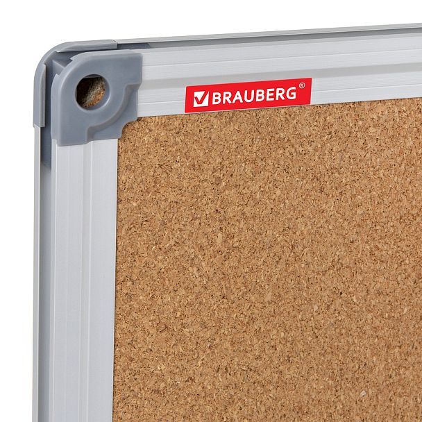 Доска комбинированная: магнитно-маркерная, пробковая для объявлений 45х60 см, BRAUBERG Extra, 238182 - Вид 4