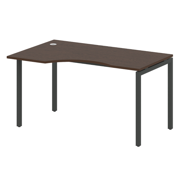 Metal System Quattro Стол криволинейный левый на П-образном м/к 40БП.СА-2 (L) Венге/Антрацит металл 1400*900*750 - Вид 1