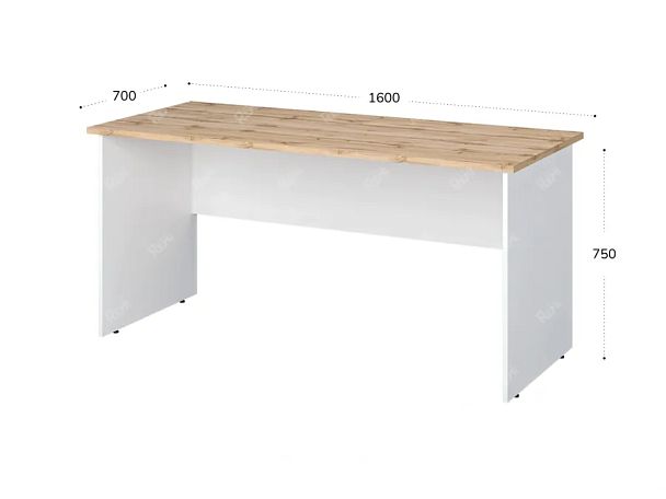 TANDEM RTD028-160-ME Стол прямоугольный ун-й 1600х700х750 Таксония медовая/Белый - Вид 2