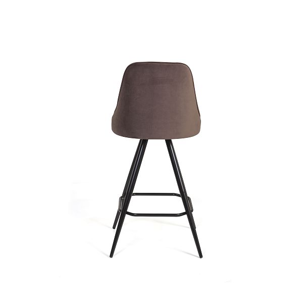 Стул барный Oliver поворотный 360 градусов, бархат коричневый 12/ чёрный конус - Вид 8