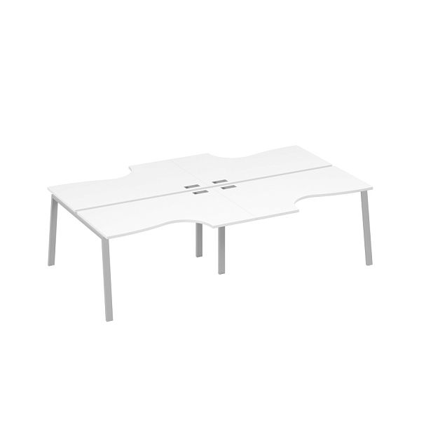 Рабочая станция TRE со столами (4х140) Классика A4 А4 Б3 184-2 БП белый премиум / металлокаркас серый - Вид 1