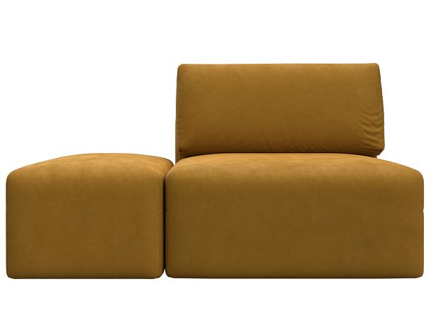 Модули диван и пуф Лига-060 НПБ Велюр желтый - Вид 1