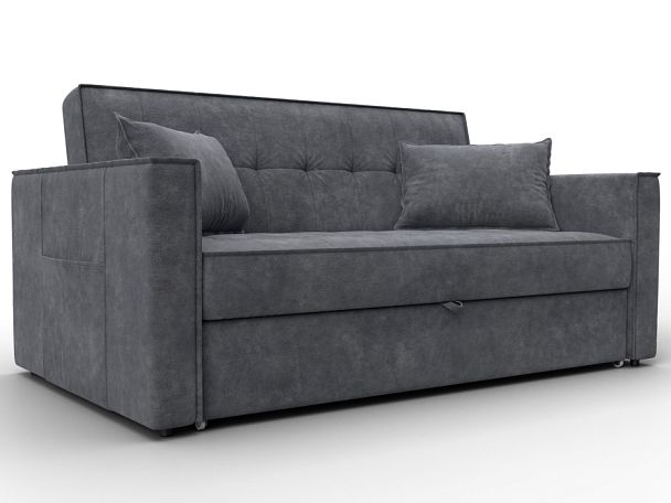 Диван прямой Лига-104 (140) Велюр серый - Вид 1