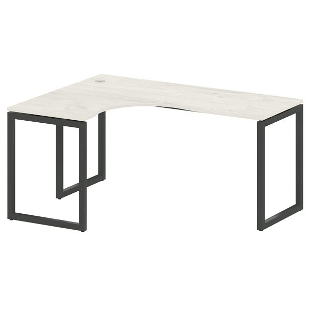 Metal System Quattro Стол криволинейный левый на О-образном м/к 40БО.СА-4 (L) Дуб наварра/Антрацит металл 1600*1200*750 - Вид 1