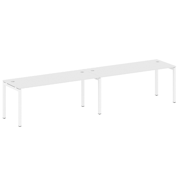 Metal System Quattro Р. ст. на 2 раб. места на П-образном м/к 50БП.СМ-2.5 Белый/Белый металл 3600*720*750 - Вид 1