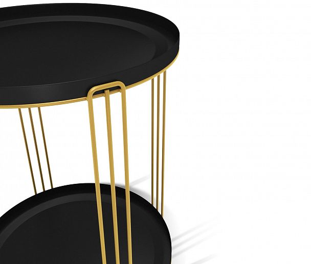 Столик кофейный Sheffilton SHT-CT31 золото/черный муар - Вид 4