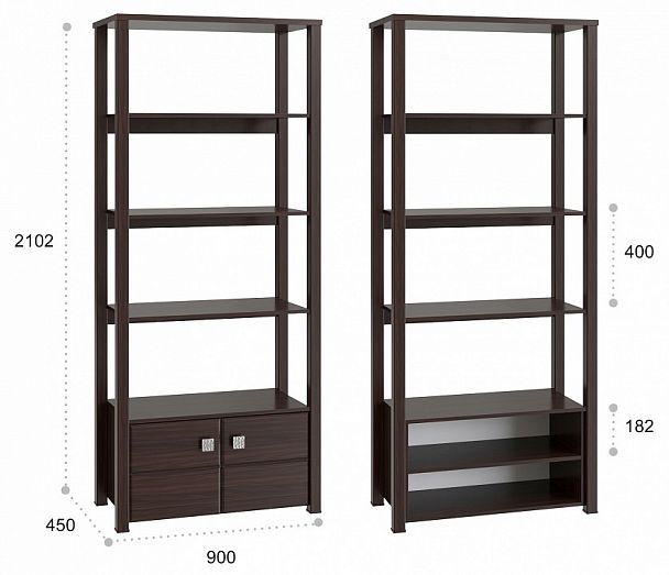 Стеллаж комбинированный Изабель ИЗ-62К - Вид 4
