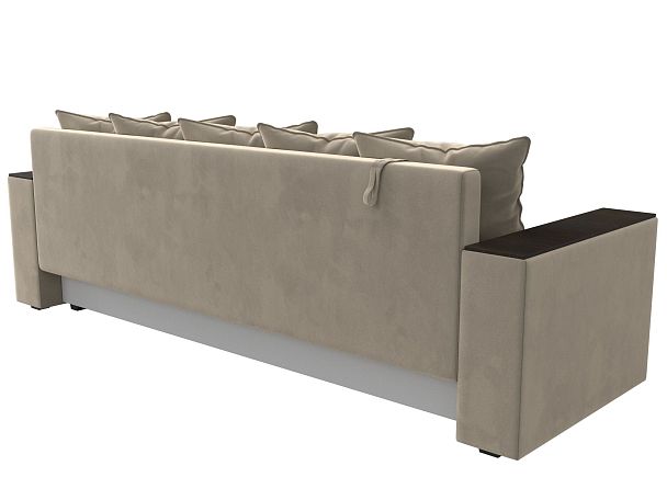 Диван прямой Дубай Лайт полки справа (полностью микровельвет бежевый) - Вид 6