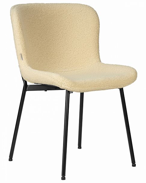 Стул обеденный DOBRIN MILO (черные ножки, кремовый букле (UF992-02)) - Вид 1