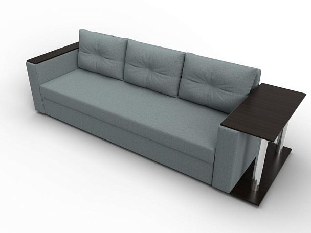 Диван прямой Атланта Лайт со столом справа Рогожка серый - Вид 6