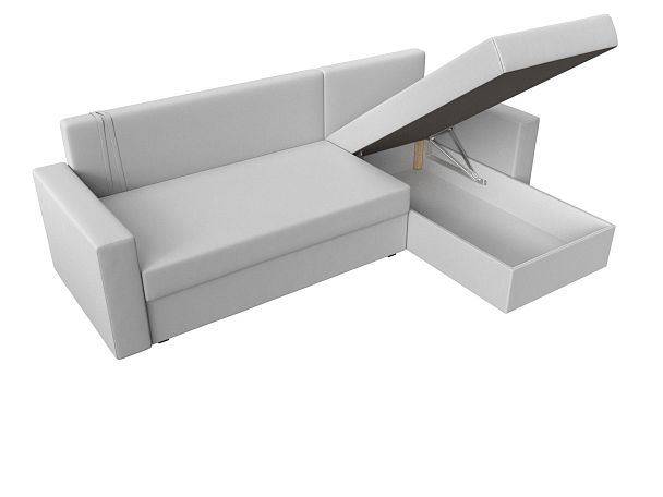 Угловой диван Траумберг Лайт правый (полностью экокожа белая) - Вид 7