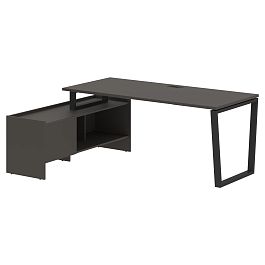Стол с тумбой EVCT 19814 Мокко/Черный 1960х1400х750 EDIS - Фото предпросмотра