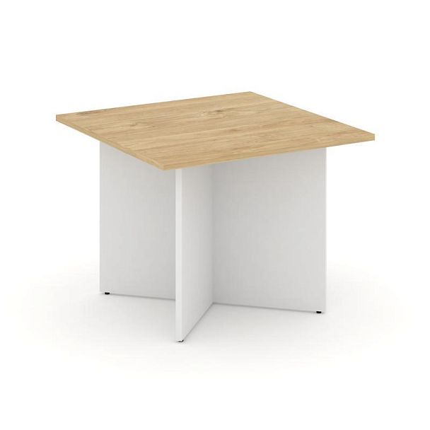 Стайл Проджект Стол переговорный квадрат. SN-D.SPRG-003 Тиквуд Светлый/Белый 980*980*750 - Вид 1