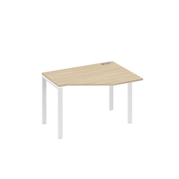 Стол эргономичный правый "Техно" на металлокаркасе UNO A4 А4 Б1 052 БП дуб скандинавский / металлокаркас белый - Вид 1