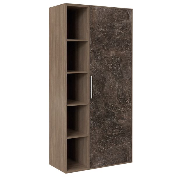 Шкаф комбинированный B-tone 93,5x45x191,7 дуб урбан бетон темный - Вид 1
