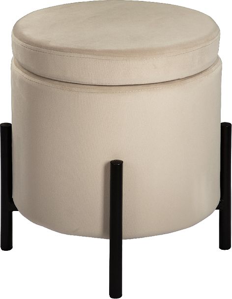 Пуф Кен с местом для хранения Кремовый велюр Confetti cream/черный - Вид 2