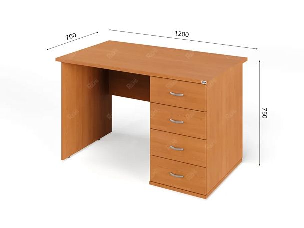 ЛАЙТ / LIGHT RLG008-12x7R Однотумбовый стол 120x70x75 Вишня - Вид 2