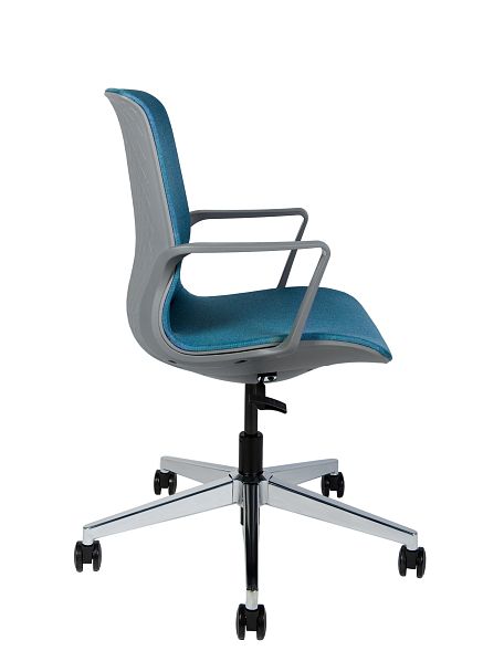 Кресло Некст / синяя ткань / темно серый пластик - Вид 3