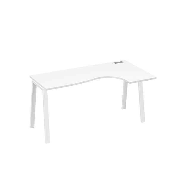 Стол эргономичный правый "Классика" на металлокаркасе TRE A4 А4 Б3 036 БП белый премиум / металлокаркас белый - Вид 1