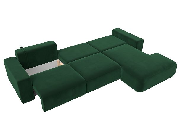 Диван угловой Лига-036 Классик Лонг правый угол Велюр зеленый - Вид 9