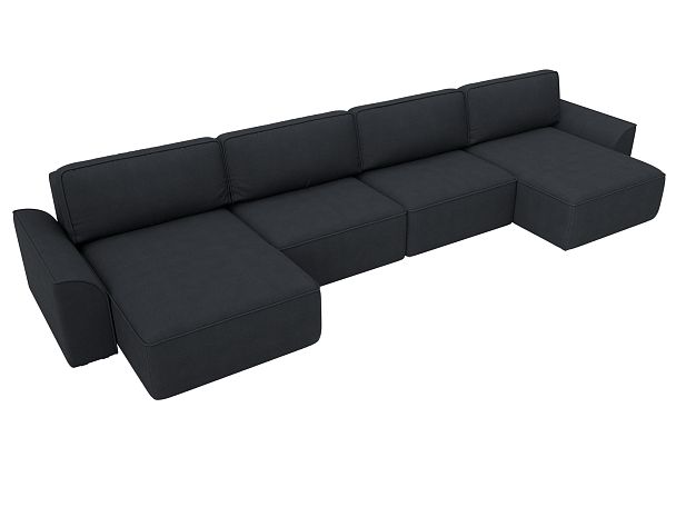 Диван п-образный Лига-048 НПБ лонг Замша серый - Вид 6