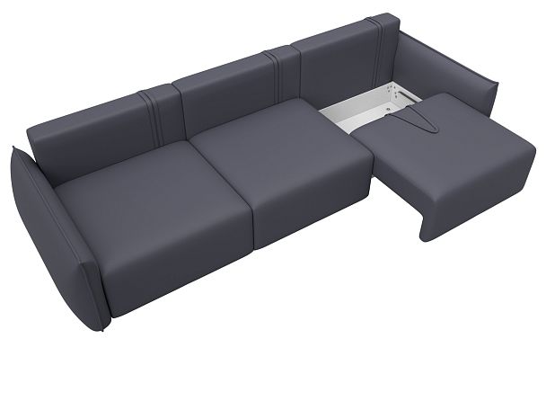 Диван прямой Лига-051 НПБ Лонг Экокожа серый - Вид 7