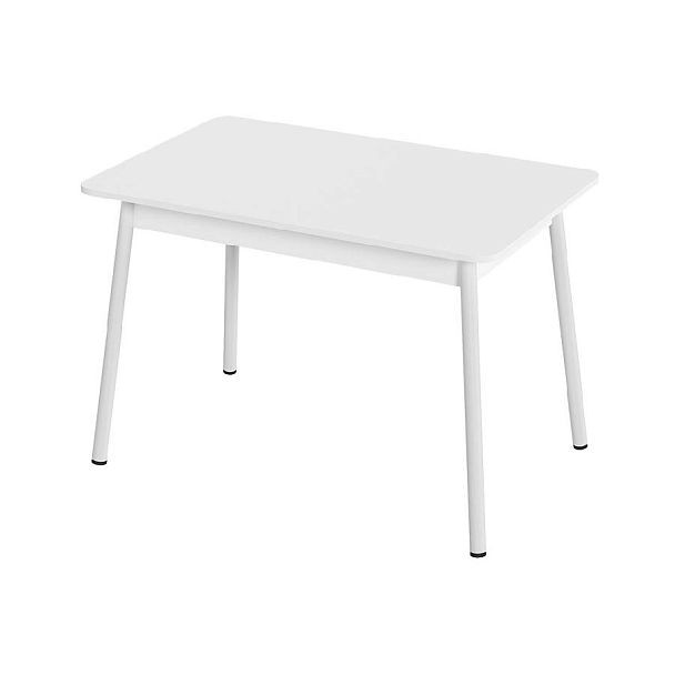 Стол Лион 1 ЛДСП (Подстолье косое белое) НЕ ВЫБИРАТЬ Белый матовый - Вид 1