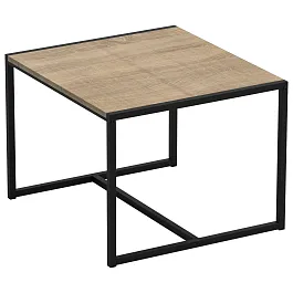 Стол журнальный "Систа" (640х590х460 мм), ЛОФТ, металл/ЛДСП ясень шимо светлый - Фото предпросмотра