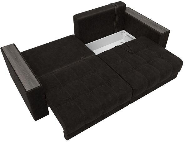 Диван прямой с декором Лига-049 НПБ Велюр коричневый - Вид 9