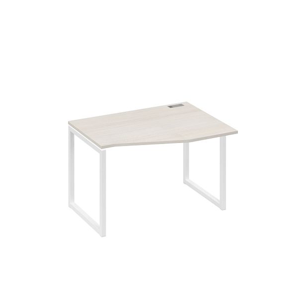 Стол эргономичный правый "Техно" на металлокаркасе QUATTRO A4 А4 Б4 062 БП дуб / металлокаркас белый - Вид 1