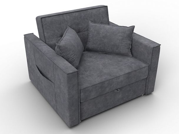 Кресло-кровать Лига-104 (80) Велюр серый - Вид 6