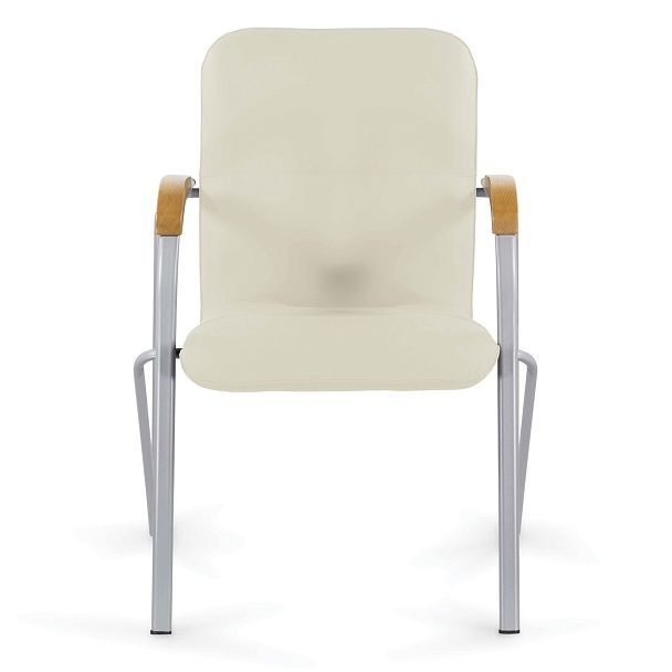 Кресло BRABIX "Samba CF-104", серый каркас, накладки "бук", кожзам бежевый, собрано, 532760, стопируемый - Вид 4