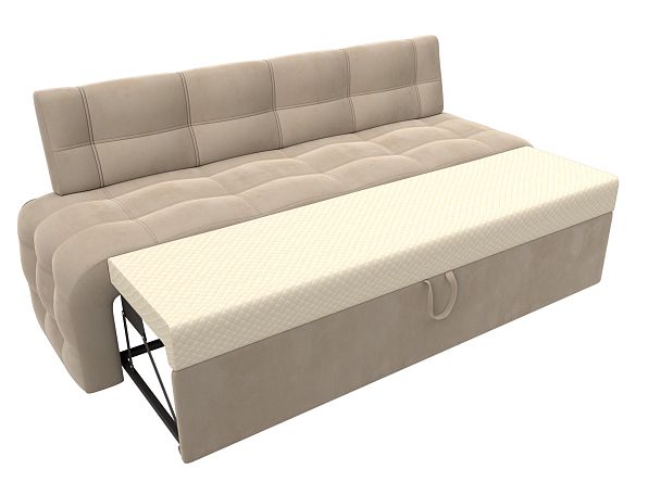 Диван кухонный прямой Люксор Велюр бежевый - Вид 6