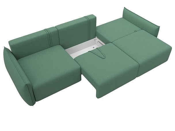 Диван прямой Лига-051 НПБ Лонг Рогожка зеленый - Вид 8
