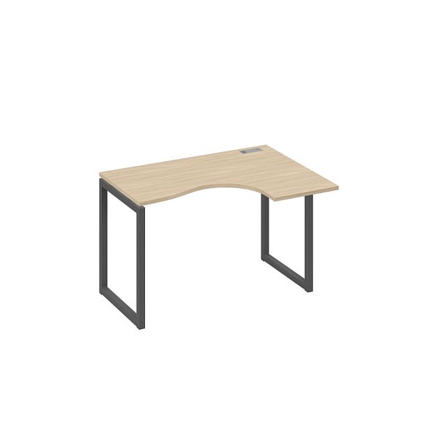 Стол 120 эргономичный правый Классика каркас QUATTRO A4 А4 Б4 032 БП дуб скандинавский / металлокаркас антрацит - Вид 1