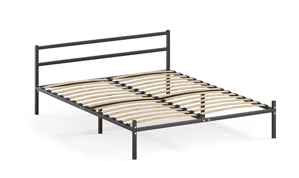 Кровать металлическая Лофт КОМПАКТ 1400*1900, цвет черный - Вид 2